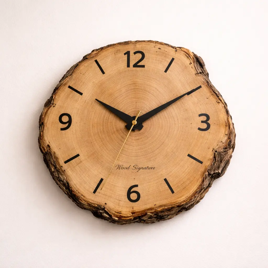 ساعة خشب طبيعية